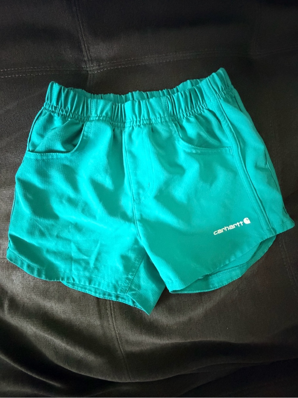 Carhartt Girls Teal Elastic-Waist Active Shorts